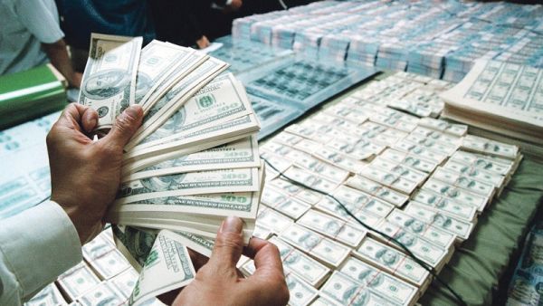 When you've got surplus money to 'throw about' you might well shower it down on entertainers at a party...
