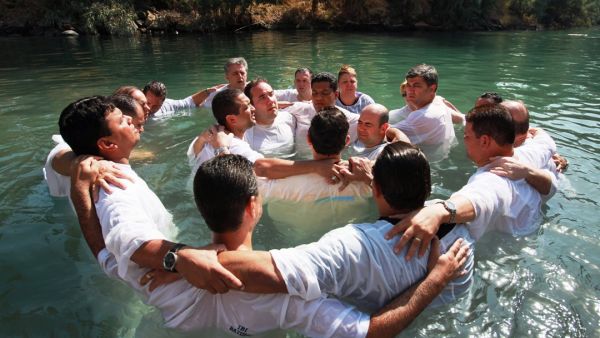 Baptism site at Jordan river believed to be where Jesus himself was baptized is the site of many Christian Arab baptisms today. 