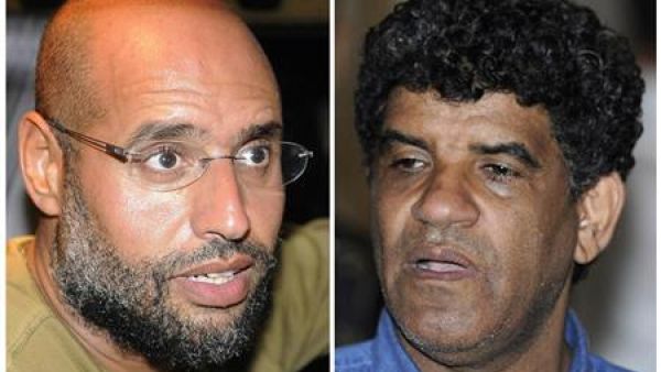 صورة مجمعة من ارشيف رويترز لسيف الاسلام القذافي (الى اليسار) عبد الله السنوسي 
