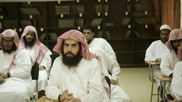"Now class, we are going to talk about our feelings..."  A rehab class for militants in Saudi Arabia (Photo courtesy of Kate Brooks for Time)