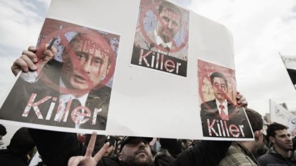 تظاهرتان في وسط بيروت واحدة مناهضة واخرى موالية للنظام في سوريا 