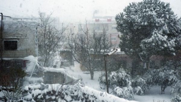 Snow blanketed Syria earlier this week, but fighting has continued in several areas such as Adra (AFP)