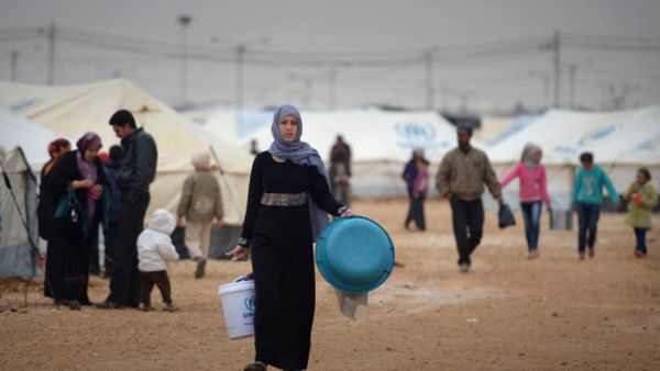 Syrian refugees in Jordan's Zaatari Camp. 