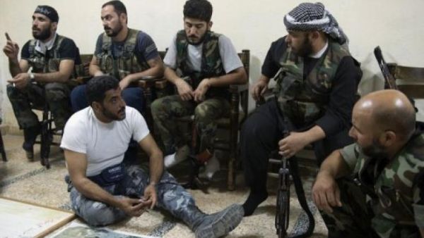 Members of the Islamist al-Tawhid Brigade were attacked by regime forces in Aleppo Thursday during their meeting in Aleppo (Courtesy of Your Middle East)
