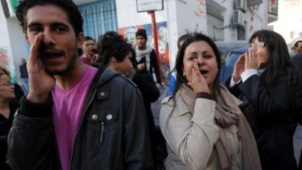 ارشيف/ متظاهرون في تونس