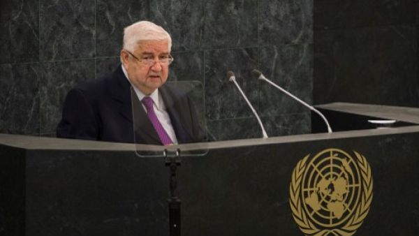 Syrian Deputy Prime Minister Walid Moallem speaks during the 68th United Nations General Assembly on September 30, 2013 in New York City. (AFP)
