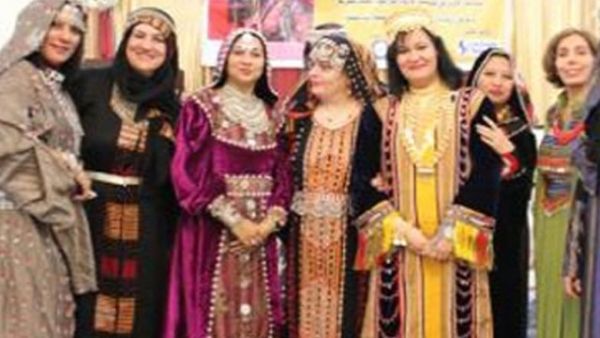 Women participants show Yemeni traditional costumes in the first fashion show held in the country’s capital, Sanaa. (Al Arabiya)