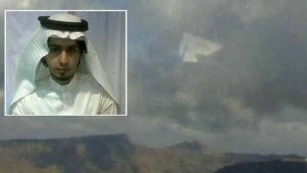 Aseel Badiyan’s picture shows a white triangular, object soaring through the clouds. (Image courtesy: ajl.com.sa)