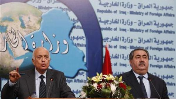 هوشيار زيباري وزير الخارجية العراقي ونبيل العربي الامين العام للجامعة العربية 
