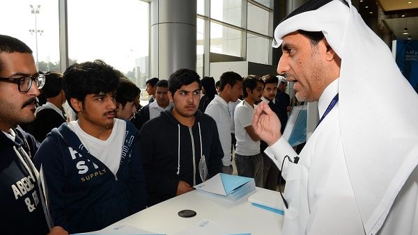 Local students learn about the programs on offer at Qatar Foundation’s universities during the inaugural Education City Roadshow in Kuwait.