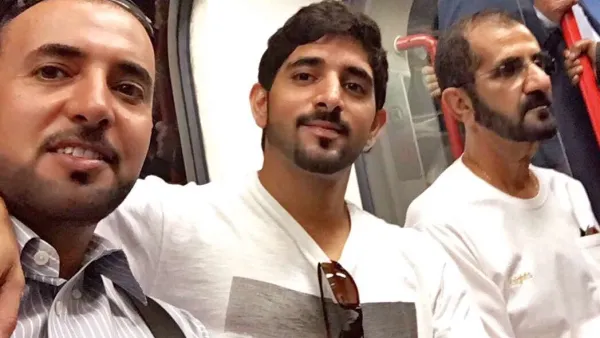 تفاعل بالخليج لركوب محمد بن راشد ونجله بمترو بلندن 