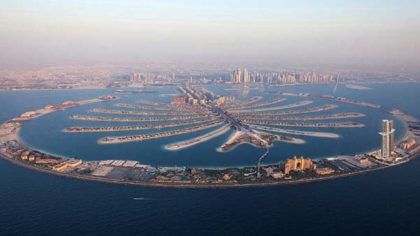 An aerial view of Nakheel's Palm Jumeirah development.