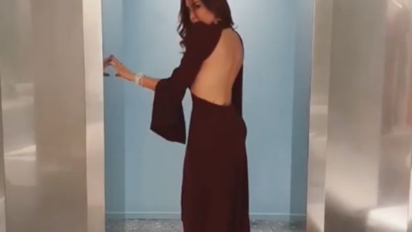 Tafesh posted a video in which she is wearing a dress that reveals her back (Source: nesreentafesh - Instagram)