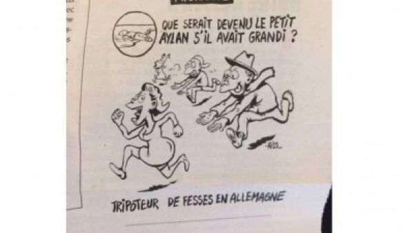 رسم كاريكاتوري يسيء للطفل السوري الغريق ايلان