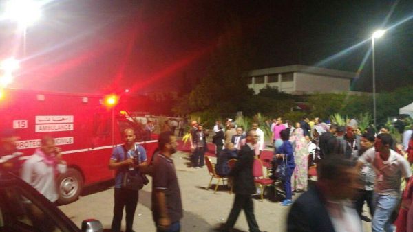 نقل عشرات المصابين إلى مستشفى ابن سينا بالرباط، لتلقي العلاج