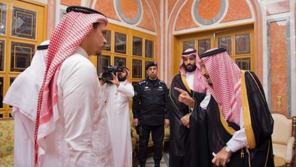 صلاح خاشقجي مع الملك سلمان وولي عهده، 23 أكتوبر 2018 