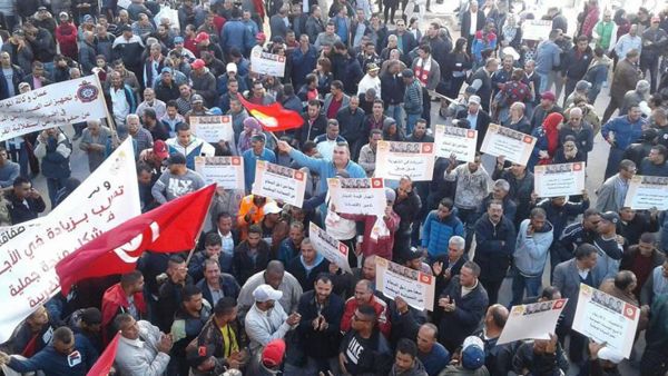 جانب من الاضرابات في تونس