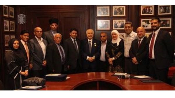 Talal Abu Ghazaleh and the Peace Ambassadors. Talal Abu Ghazaleh and the Peace Ambassadors.