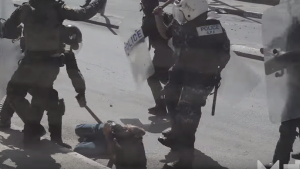 Footage of the attack by PA officers sparked outrage among Palestinians. (YouTube)