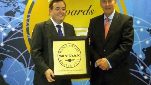 Inflight Entertainment Skytrax Award 2012 - P Brannelly and E Plaisted