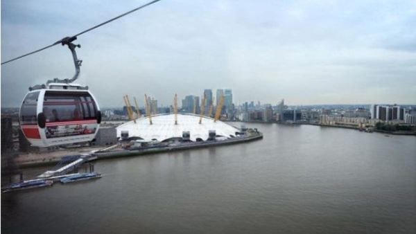 The Emirates Air Line started services today across the River Thame The Emirates Air Line started services today across the River Thame