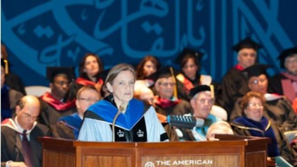 AUC President Lisa Anderson at the Graduate COmmencement