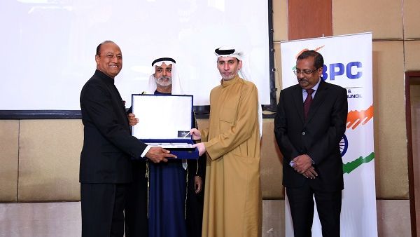 Ahmad Al Habtoor received the award on behalf of Khalaf Al Habtoor from the Indian Business and Professional Council (IBPC)