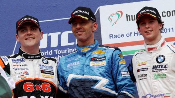 Alain Menu on the podium