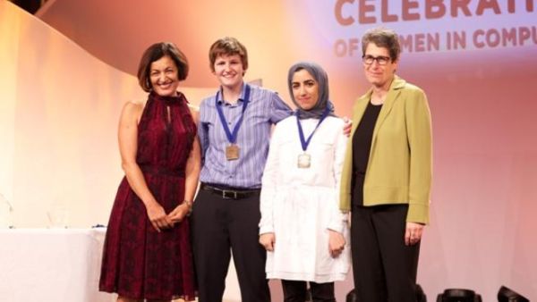 Amna Al Zeyera wins first place at the Grace Hopper Celebration of Women in Computing conference