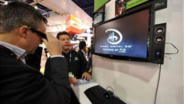 An attendee watches 3D entertainment at the Nvidia booth at the 2010 International Consumer Electronics Show An attendee watches 3D entertainment at the Nvidia booth at the 2010 International Consumer Electronics Show