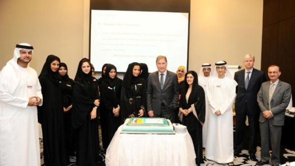 Andre Sayegh, FGB CEO amongst National Development Team members during launch of Nujoom Development Programme