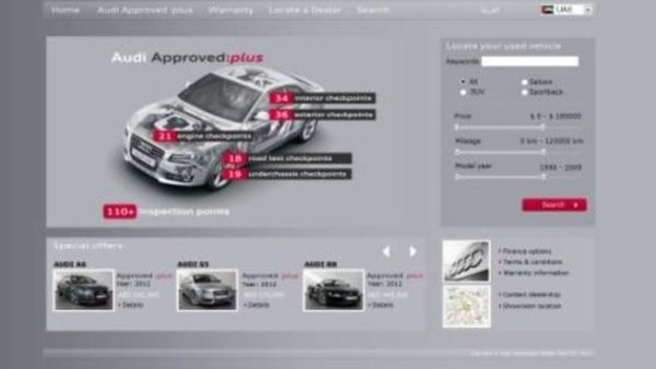 Audi approved used car locator, Middle East