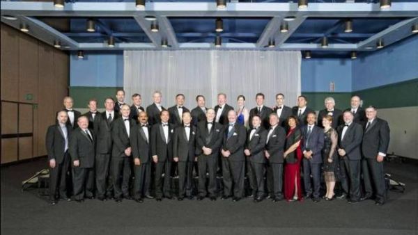 Bridgestone and Boeing executives during the honoring ceremony Bridgestone and Boeing executives during the honoring ceremony