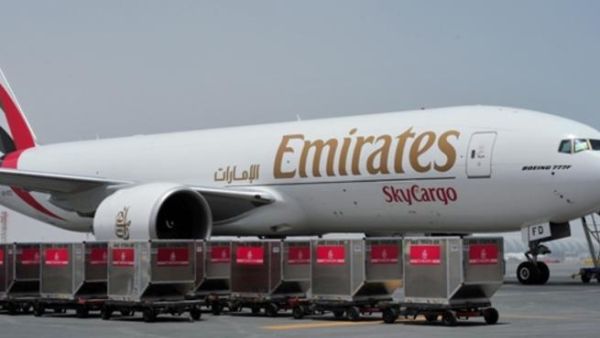 An Emirates SkyCargo Boeing 777 F