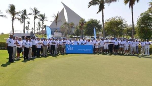 Bank staff and clients at inaugural NBF golf tournament