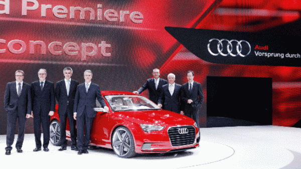 Board of Management of AUDI AG next to new Audi A3 concept
