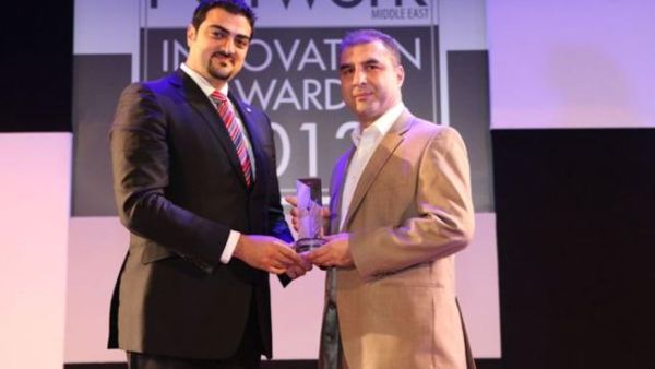 Sufian Dweik, Brocade’s Regional Manager - Middle East and North Africa (R) accepting the award