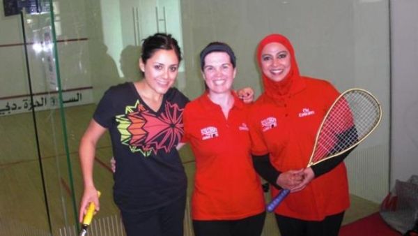 the Emirates ladies team, Maria Fernanda Diaz Reyes, Margaret Grace and Kaneez-Hasnain the Emirates ladies team, Maria Fernanda Diaz Reyes, Margaret Grace and Kaneez-Hasnain