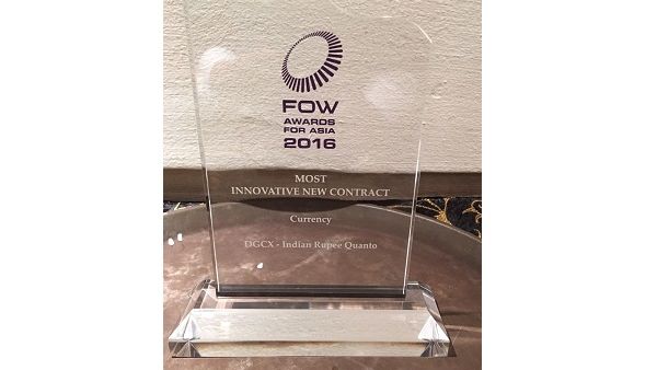 DGCX FOW award for the most innovative currency contract - Indian Rupee Quanto
