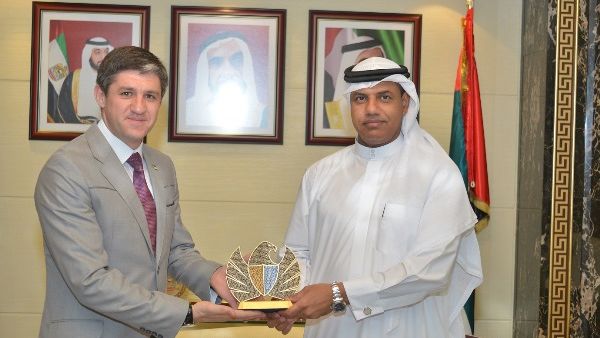 HE Ahmed Mahboob Musabih receiving Ukraine’s Consul-General in Dubait