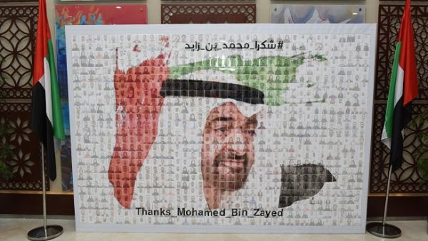 لوحة موزاييك "شكراً محمد بن زايد"