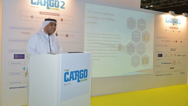Humaid Al Rashid delivers a presentation at The Cargo Show MENA 2016