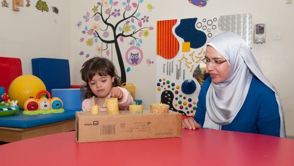 Zahrat Al Hayat and her mother enjoy playing together