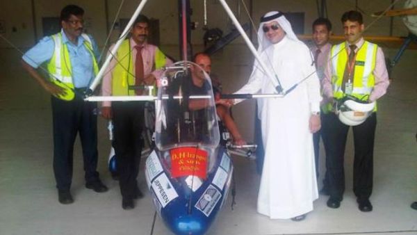Dave Sykes upon his arrival at Al Bateen Executive Airport
