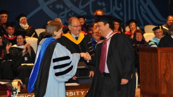 Dean Sherif Kamel Receiving his Diploma