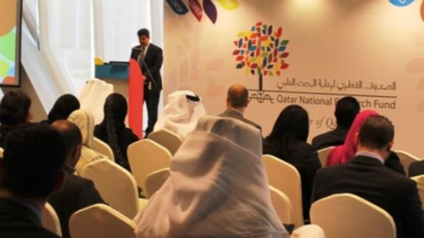 Dr. Abdul Sattar Al-Taie, QNRF's Executive Director addressing the audience at the mobile app launch
