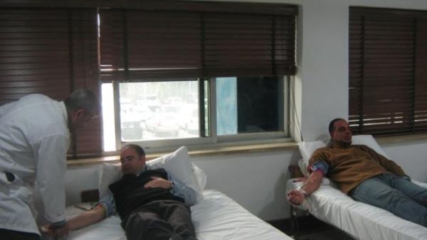 During the blood donation campaign