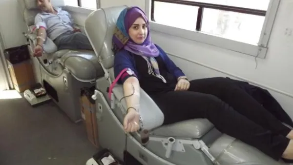 خلال حملة التبرع بالدم
