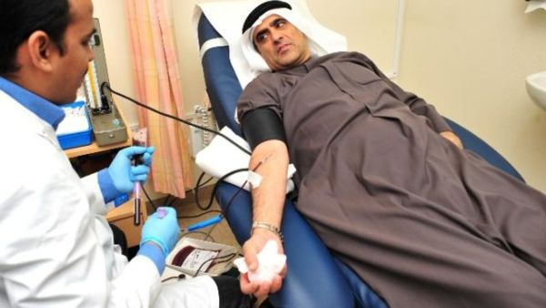 Donated blood at Latifa Hospital