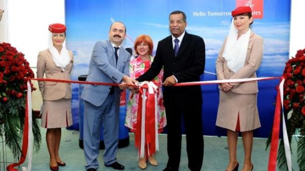 Istanbul Deputy Governor Ahmet Aydin: Emirates Turkey, Romania and Bulgaria Manager Bahar Ahmet Birinci;  Mohammed H. Mattar, Emirates’ Divisional Senior Vice President - Airport Services